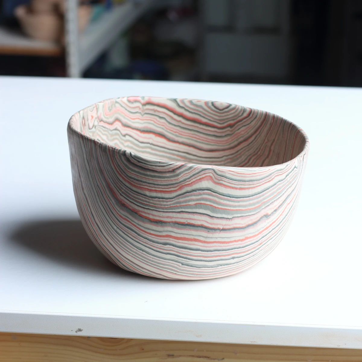 Large Nerikomi Bowl / Peach - Image 2