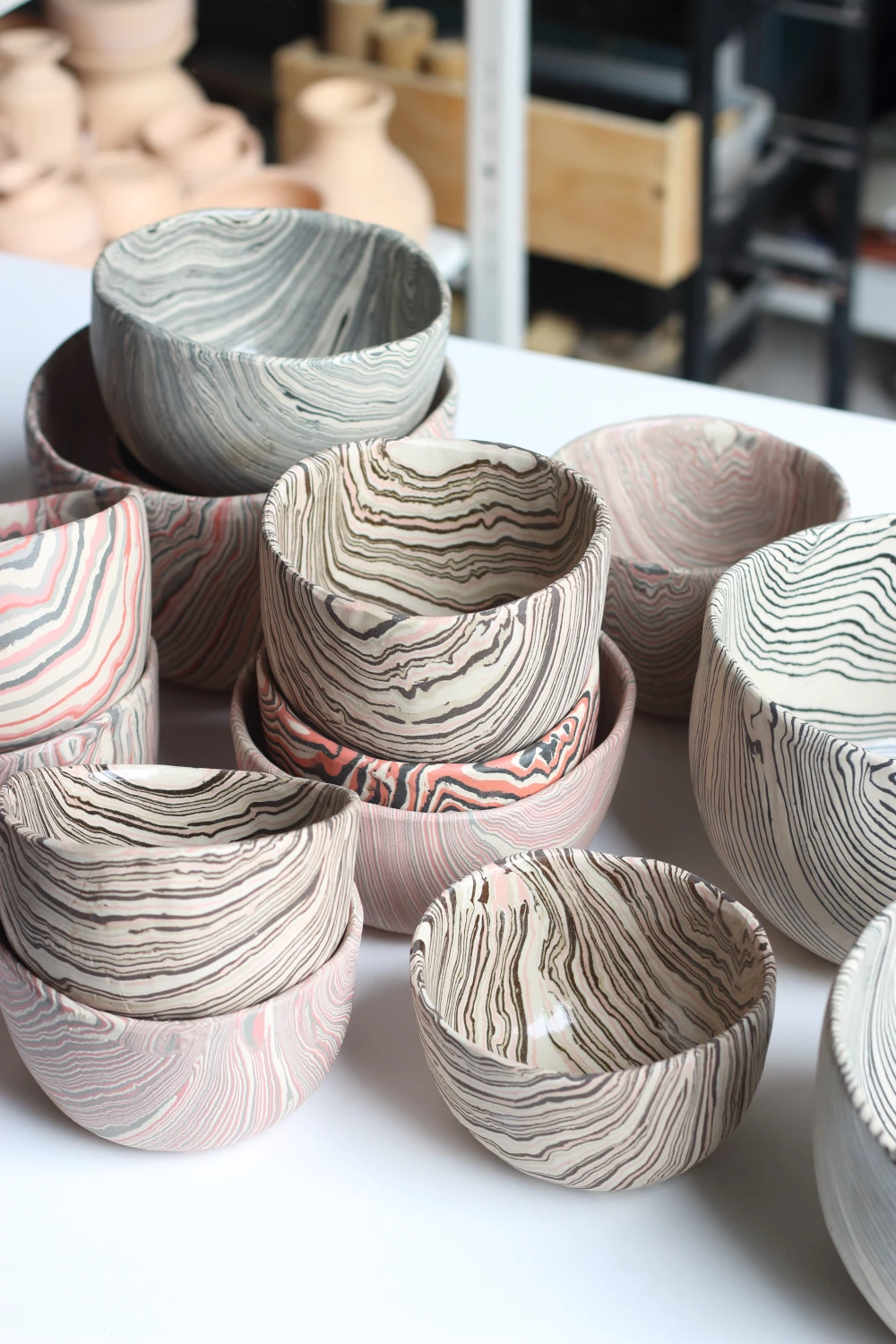 Small Nerikomi Bowl / Oyster - Image 3